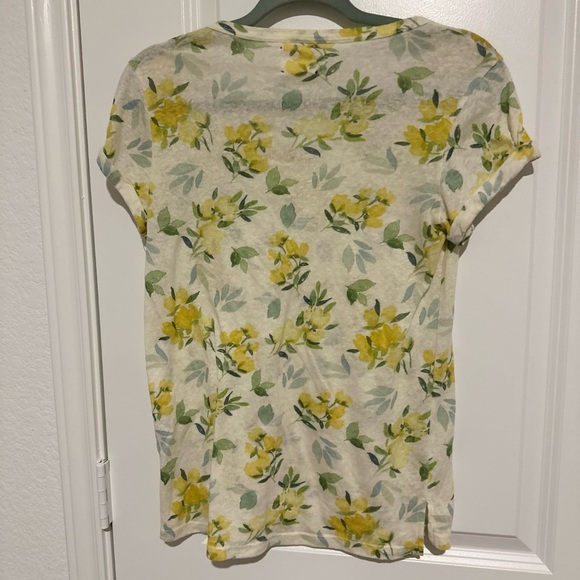T.La Anthropologie Floral Print Shortsleeve Top - Picture 3 of 3